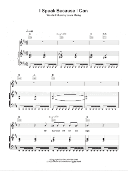 page one of I Speak Because I Can (Piano, Vocal & Guitar Chords)