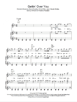 page one of Gettin' Over You (Piano, Vocal & Guitar Chords)