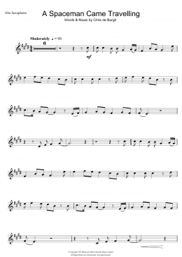 page one of A Spaceman Came Travelling (Alto Sax Solo)