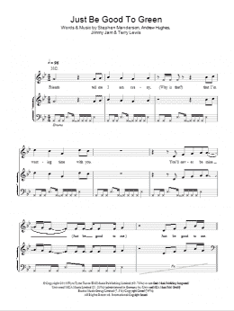 page one of Just Be Good To Green (Piano, Vocal & Guitar Chords)