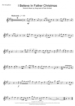 page one of I Believe In Father Christmas (Alto Sax Solo)
