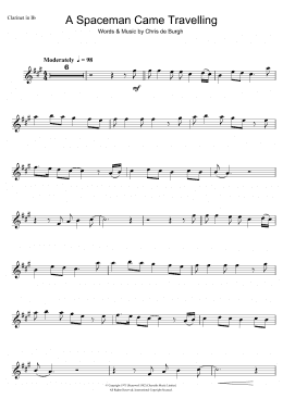 page one of A Spaceman Came Travelling (Clarinet Solo)