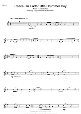 page one of Peace On Earth (Clarinet Solo)