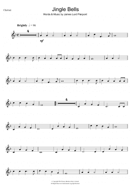 page one of Jingle Bells (Clarinet Solo)