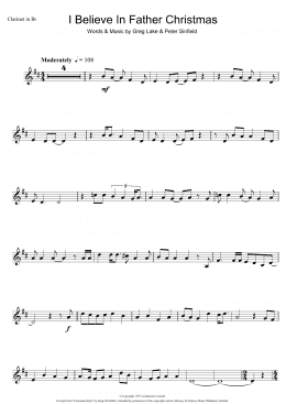 page one of I Believe In Father Christmas (Clarinet Solo)