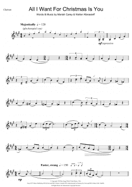page one of All I Want For Christmas Is You (Clarinet Solo)