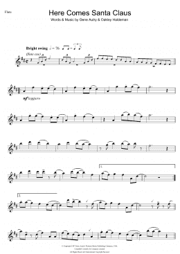 page one of Here Comes Santa Claus (Right Down Santa Claus Lane) (Flute Solo)