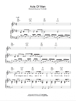 page one of Acts Of Man (Piano, Vocal & Guitar Chords)