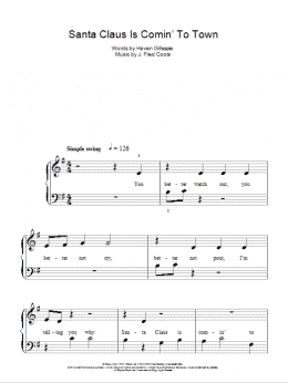 page one of Santa Claus Is Comin' To Town (Easy Piano)