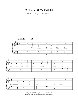 page one of O Come All Ye Faithful (5-Finger Piano)