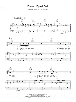 page one of Brown Eyed Girl (Piano, Vocal & Guitar Chords)