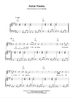 page one of Astral Weeks (Piano, Vocal & Guitar Chords)