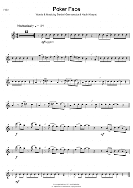 page one of Poker Face (Flute Solo)