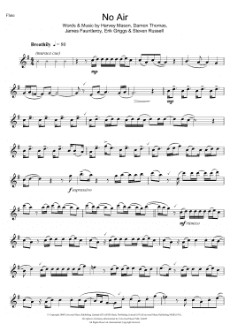 page one of No Air (Flute Solo)