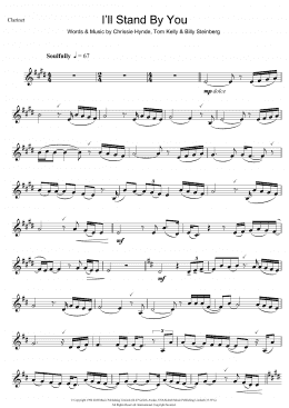 page one of I'll Stand By You (Clarinet Solo)