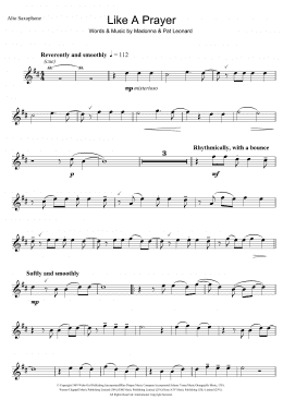 page one of Like A Prayer (Alto Sax Solo)