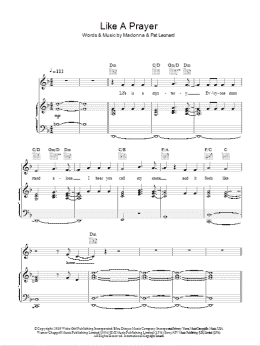 page one of Like A Prayer (Piano, Vocal & Guitar Chords)