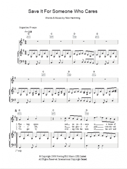 page one of Save It For Someone Who Cares (Piano, Vocal & Guitar Chords)
