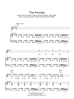 page one of The Promise (Piano, Vocal & Guitar Chords)