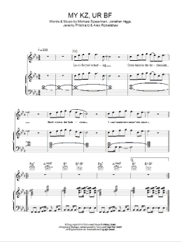 page one of MY KZ, UR BF (Piano, Vocal & Guitar Chords)