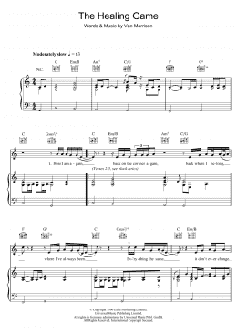 page one of The Healing Game (Piano, Vocal & Guitar Chords)
