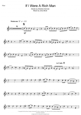 page one of If I Were A Rich Man (from Fiddler On The Roof) (Flute Solo)
