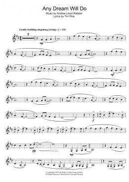 page one of Any Dream Will Do (from Joseph And The Amazing Technicolor Dreamcoat) (Clarinet Solo)