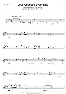 page one of Love Changes Everything (from Aspects Of Love) (Alto Sax Solo)