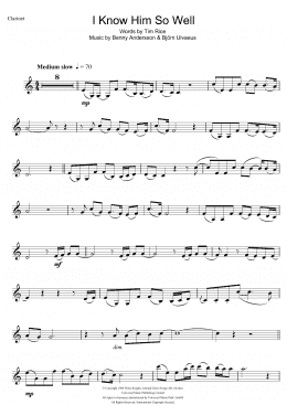 page one of I Know Him So Well (from Chess) (Clarinet Solo)
