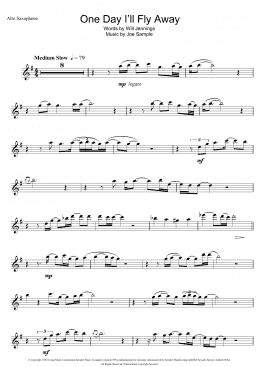 page one of One Day I'll Fly Away (Alto Sax Solo)