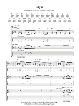 page one of Layla (Guitar Tab)