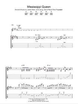 page one of Mississippi Queen (Guitar Tab)