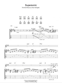 page one of Supersonic (Guitar Tab)