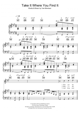 page one of Take It Where You Find It (Piano, Vocal & Guitar Chords)