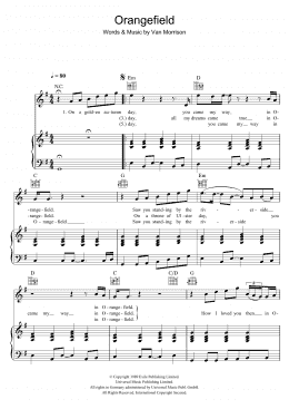 page one of Orangefield (Piano, Vocal & Guitar Chords)