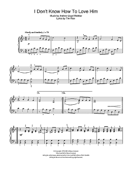 page one of I Don't Know How To Love Him (from Jesus Christ Superstar) (Easy Piano)