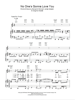 page one of No One's Gonna Love You (Piano, Vocal & Guitar Chords)