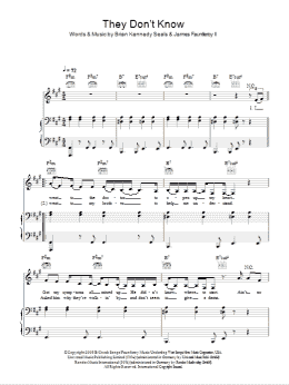 page one of They Don't Know (Piano, Vocal & Guitar Chords)
