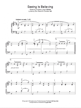 page one of Seeing Is Believing (from Aspects of Love) (Easy Piano)