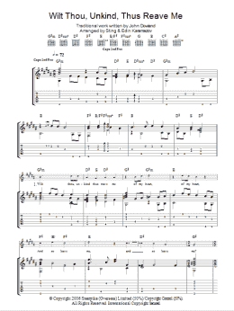 page one of Wilt Thou Unkind Thus Reave Me (as performed by Sting and Edin Karamazov) (Guitar Tab)