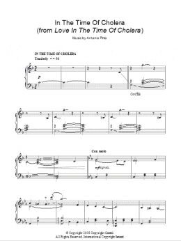 page one of In The Time Of Cholera (Piano Solo)