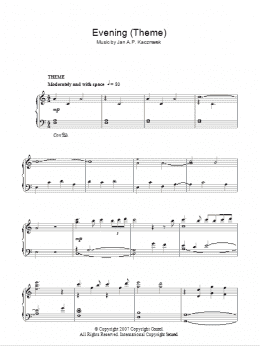page one of Evening (Theme) (Piano Solo)
