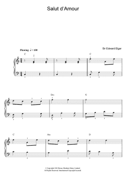 page one of Salut D'Amour (Beginner Piano)