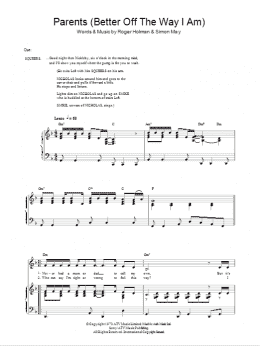 page one of Parents (Better Off The Way I Am) (Piano, Vocal & Guitar Chords)