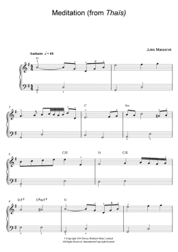 page one of Meditation (from Thaïs) (Easy Piano)