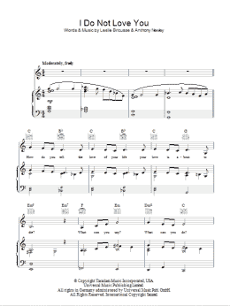 page one of I Do Not Love You (Piano, Vocal & Guitar Chords)