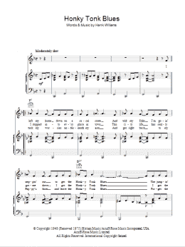 page one of Honky Tonk Blues (Piano, Vocal & Guitar Chords)