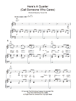 page one of Here's A Quarter (Call Someone Who Cares) (Piano, Vocal & Guitar Chords)