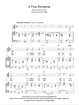 page one of A Fine Romance (Piano, Vocal & Guitar Chords)