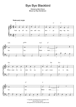 page one of Bye Bye Blackbird (Beginner Piano)